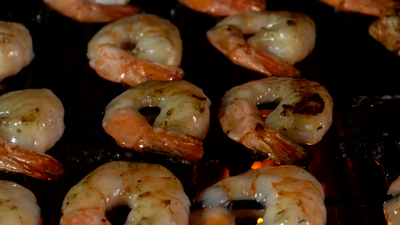Barbecue shrimps with butter, sea, fish, and barbecue