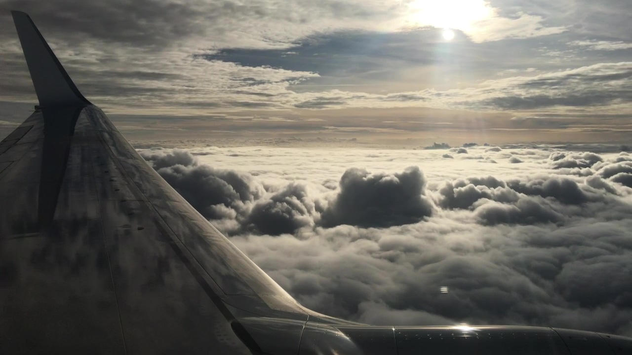 Smooth flying above the clouds, cloudy, airplane, aircraft, fly, aeronautical, and airline