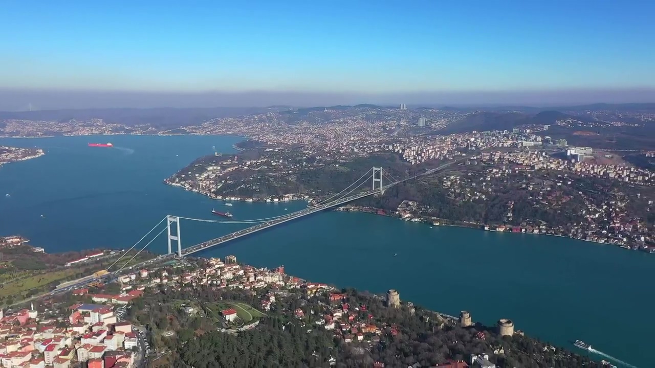 View across istanbul, bridge and turkey
