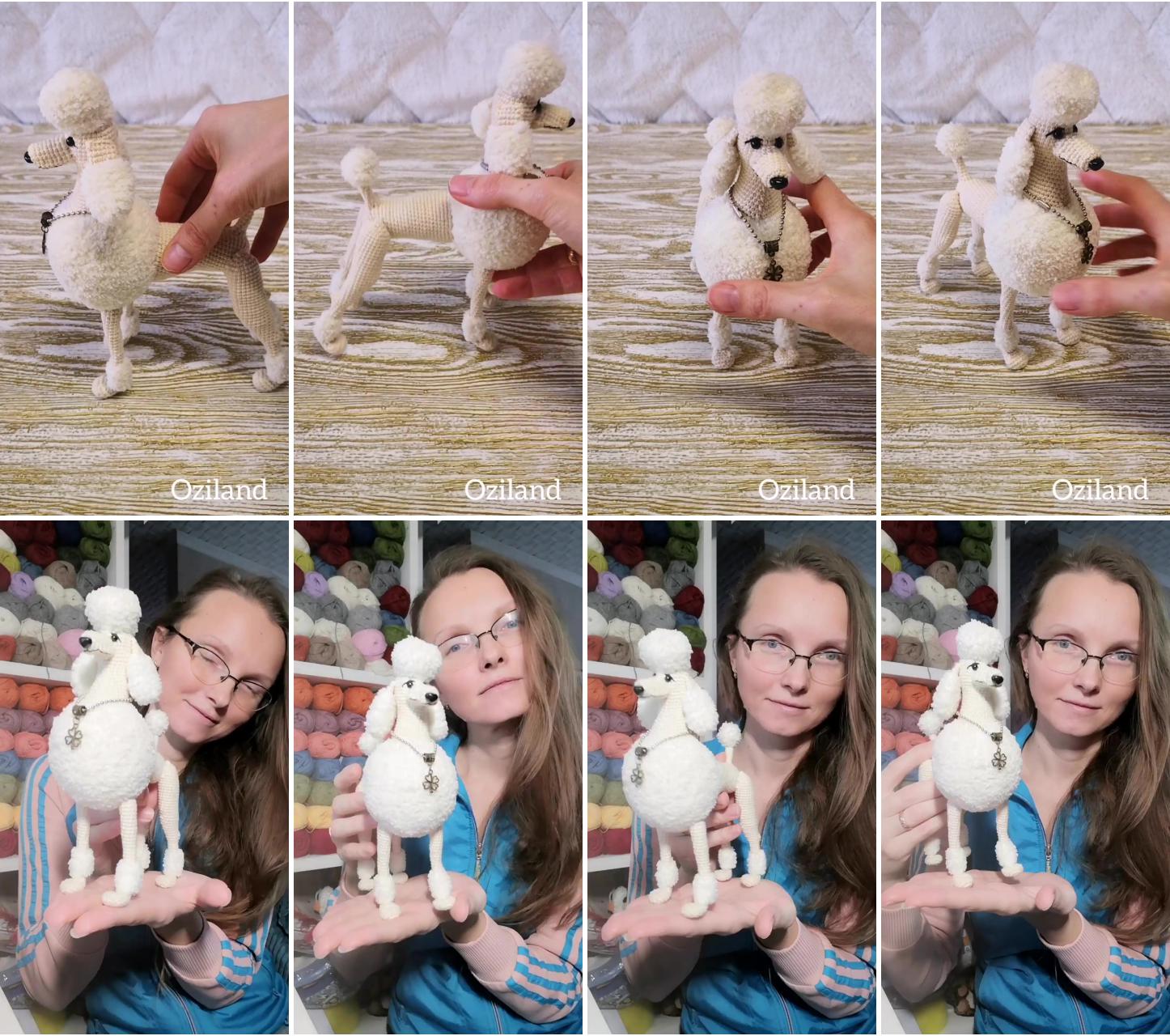 Crochet amigurumi pattern: leonardo the poodle dog pdf by oziland; leonardo the poodle toy, crochet amigurumi pattern: dog pattern pdf, language - english, german