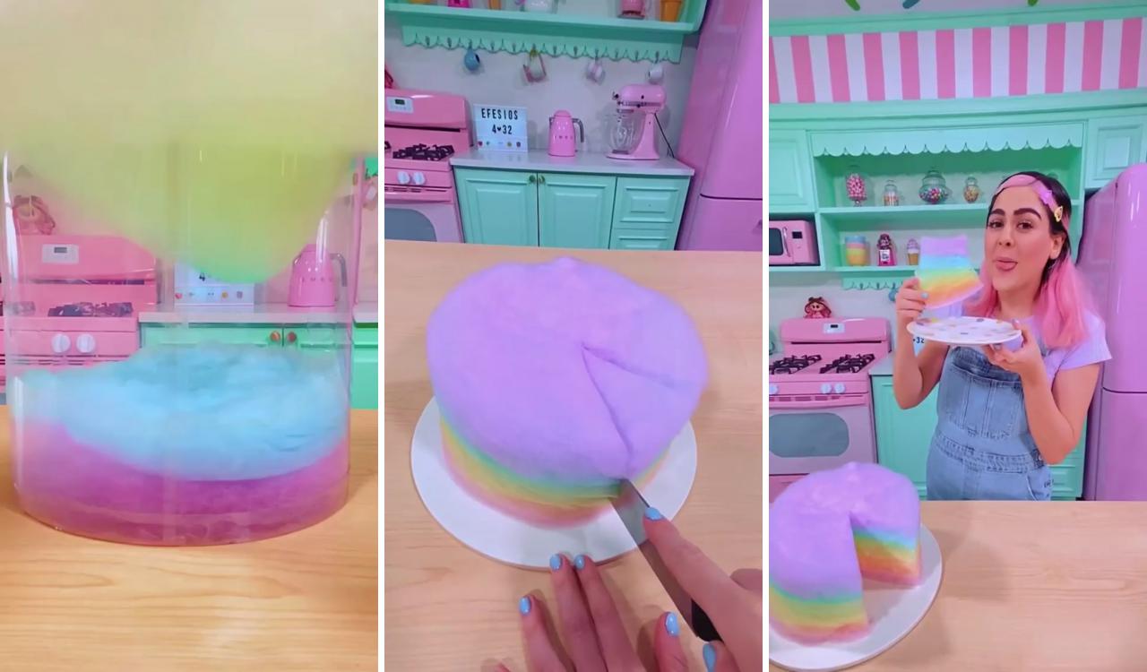Cotton candy cake; cotton candy recipe