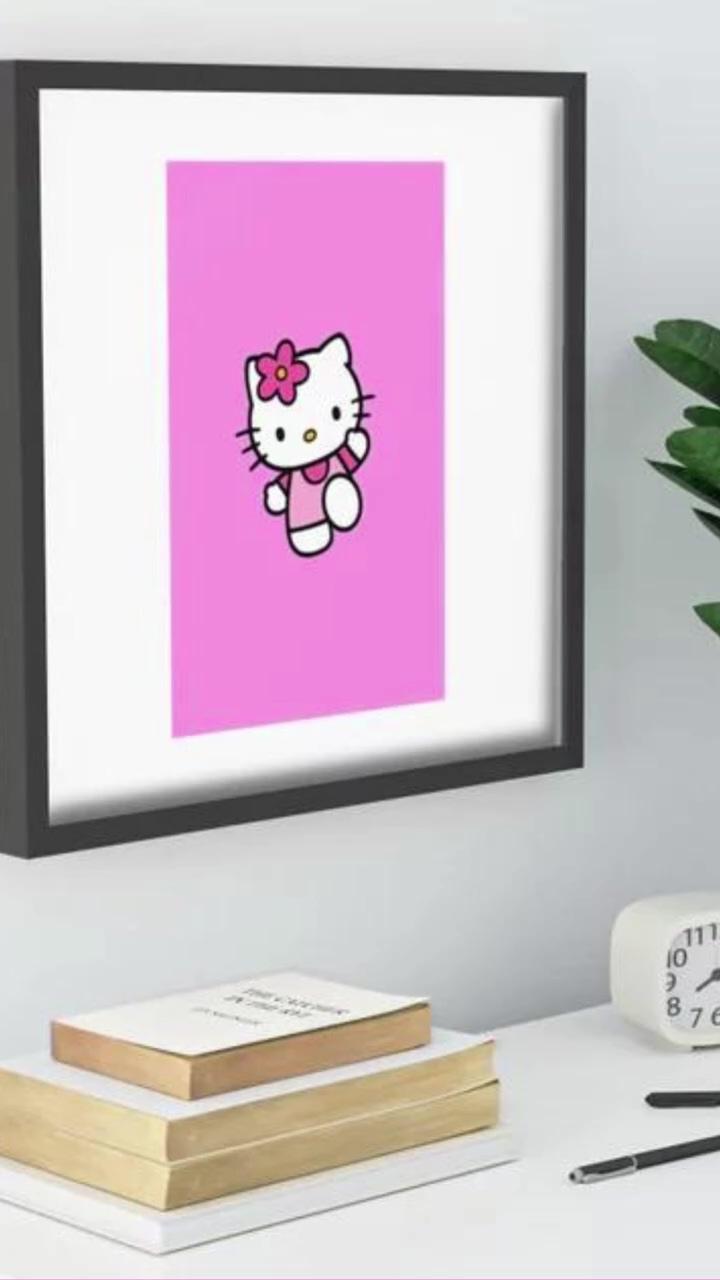 Pink hello kitty framed print - wall art | polar bear chocolate spoons 