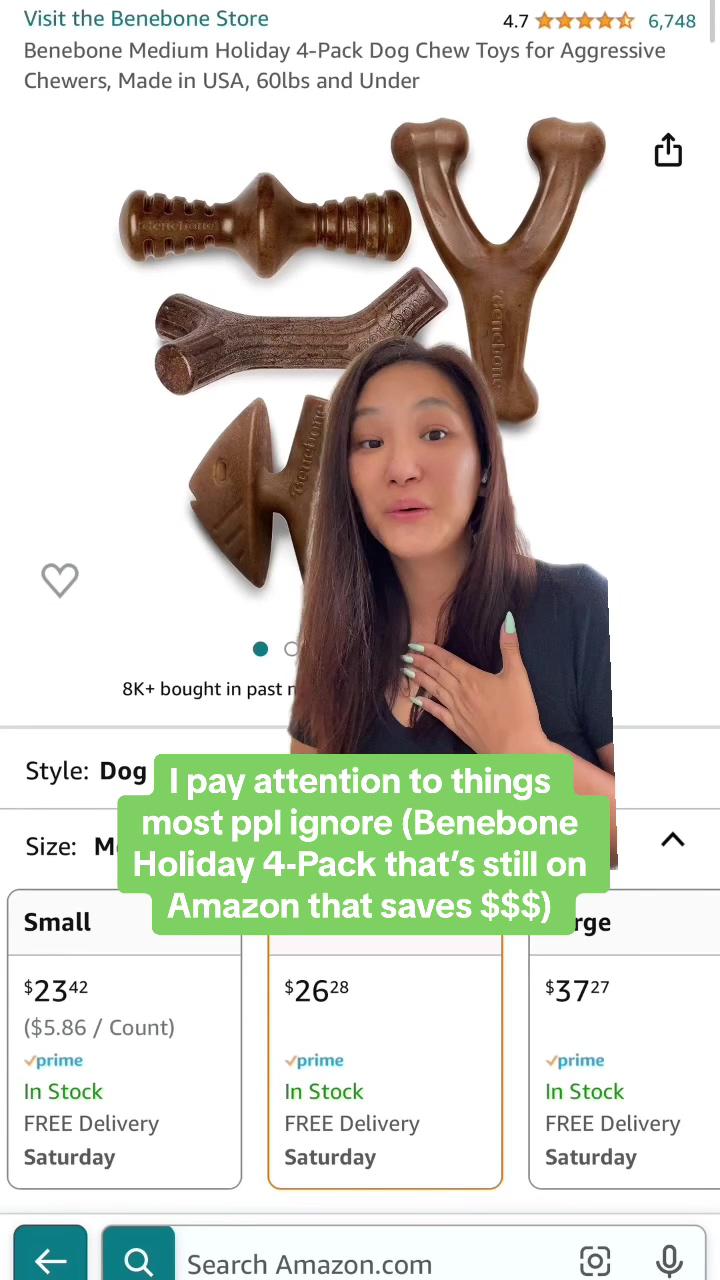 Benebone wishbone durable dog chew toy for aggressive chewers; super chewer
